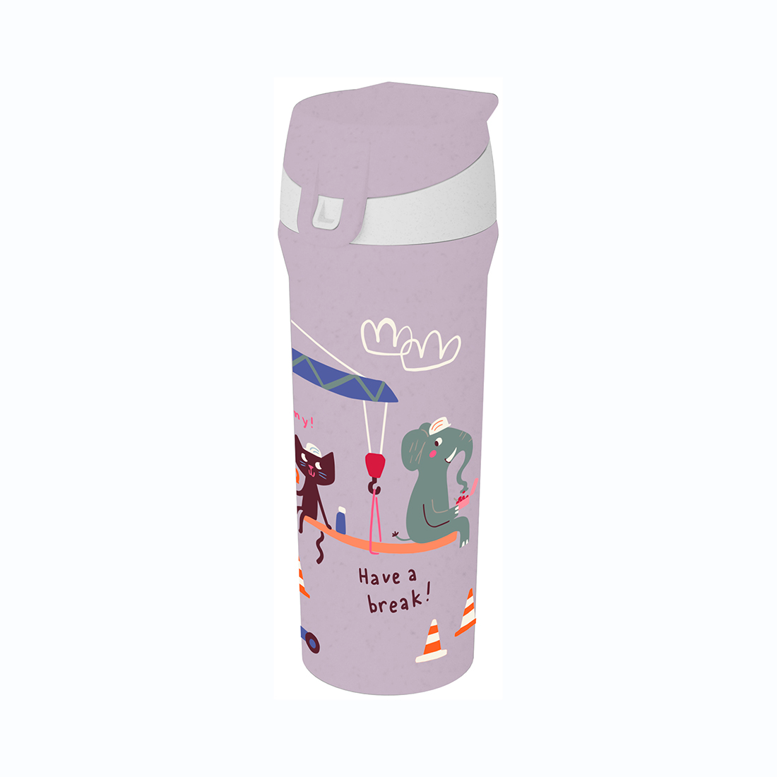 Koziol Stan Trinkflasche 425 ml organic grey trucks