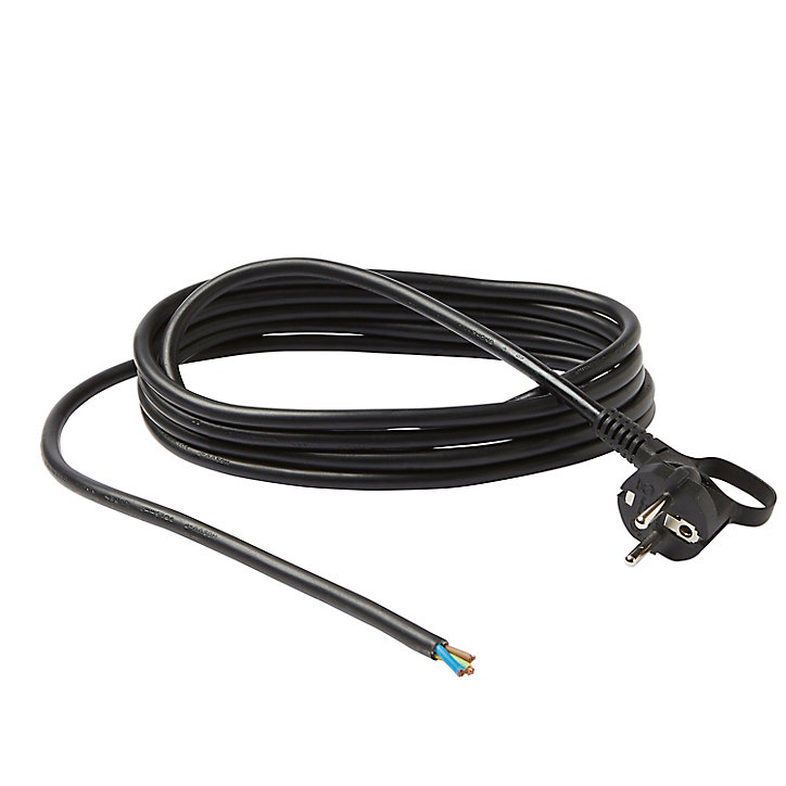 Cordon pour appareil avec mise à la terre Diall H05VVF 3G1.5mm² 16A 3m noir