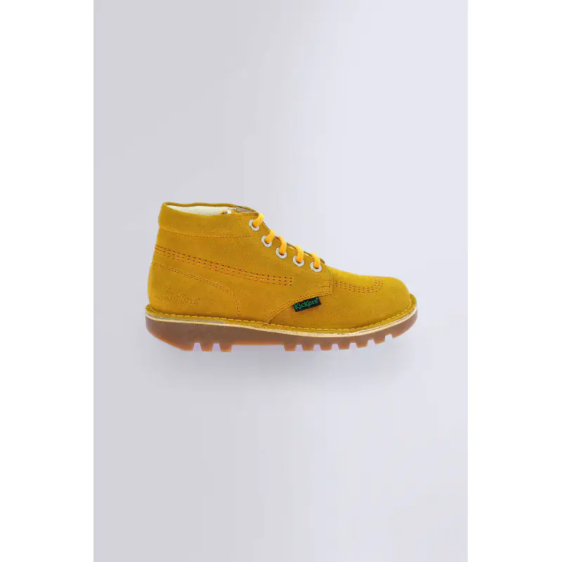 KICK HI JAUNE MOUTARDE BOTTINES Cuir Femme