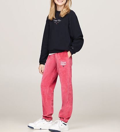 Tommy Hilfiger Velours Hosen - Skript - Erbe Pink