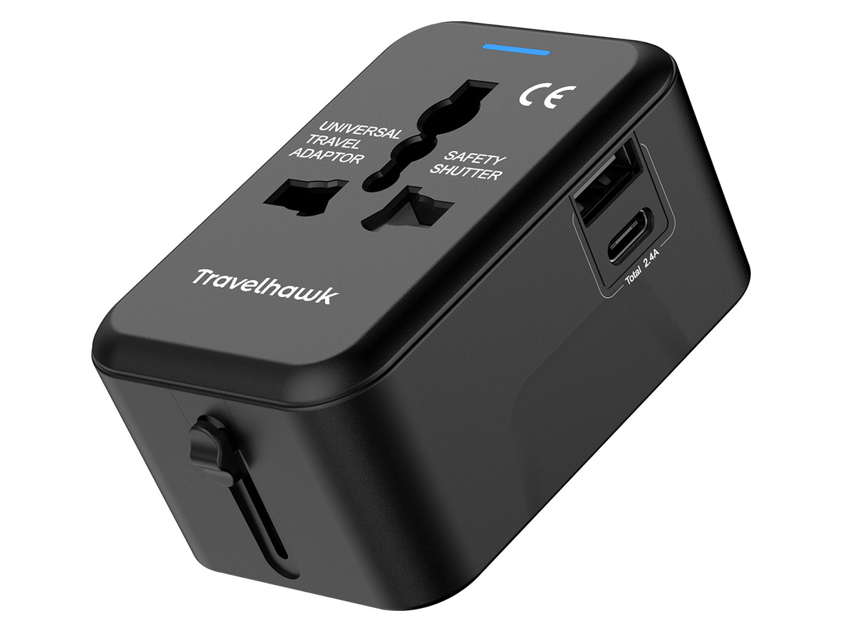Travelhawk Universele reisstekker - Black