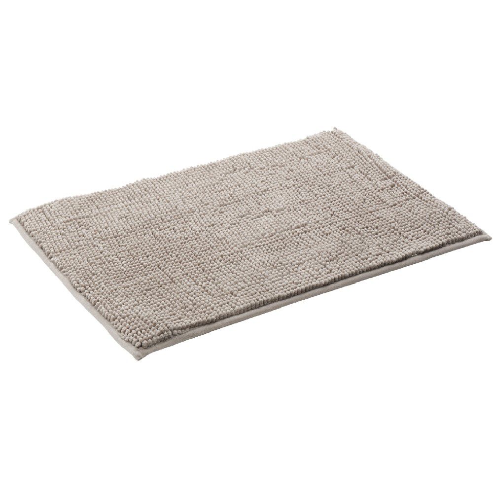 Tapis salle de bain chenille uni taupe