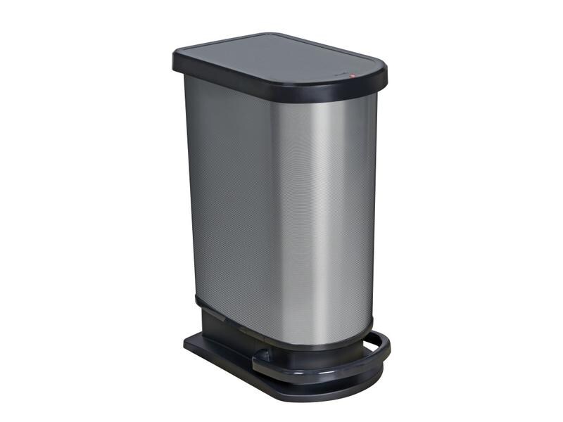 Rotho Treteimer Paso 50 l, Silber Eimer Paso
