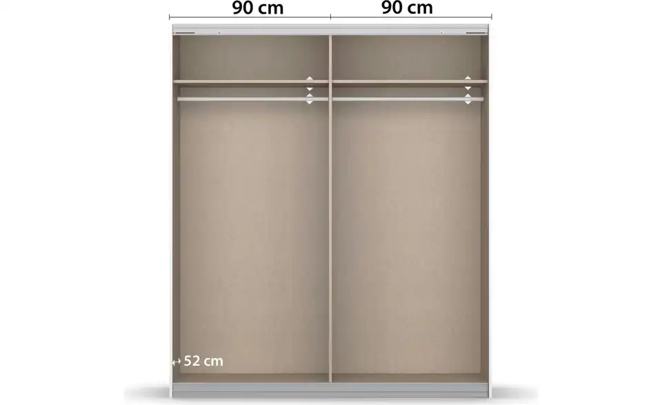 Schwebetürenschrank 65 cm 181 cm 2 Stück