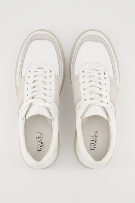Leder-Sneaker, sportive Lochung, Weite H
