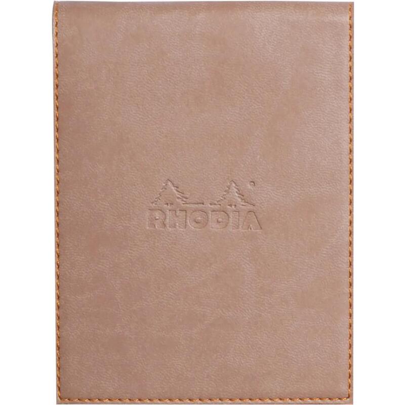 Rhodiarama porte-bloc avec porte-crayon + bloc N°12 petits carreaux 5x5 - Taupe