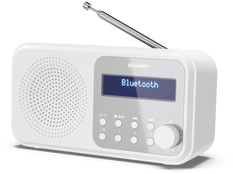 Sharp DAB  Radio DR-P420 – Weiss Tragbares Digitalradio mit Bluetooth
