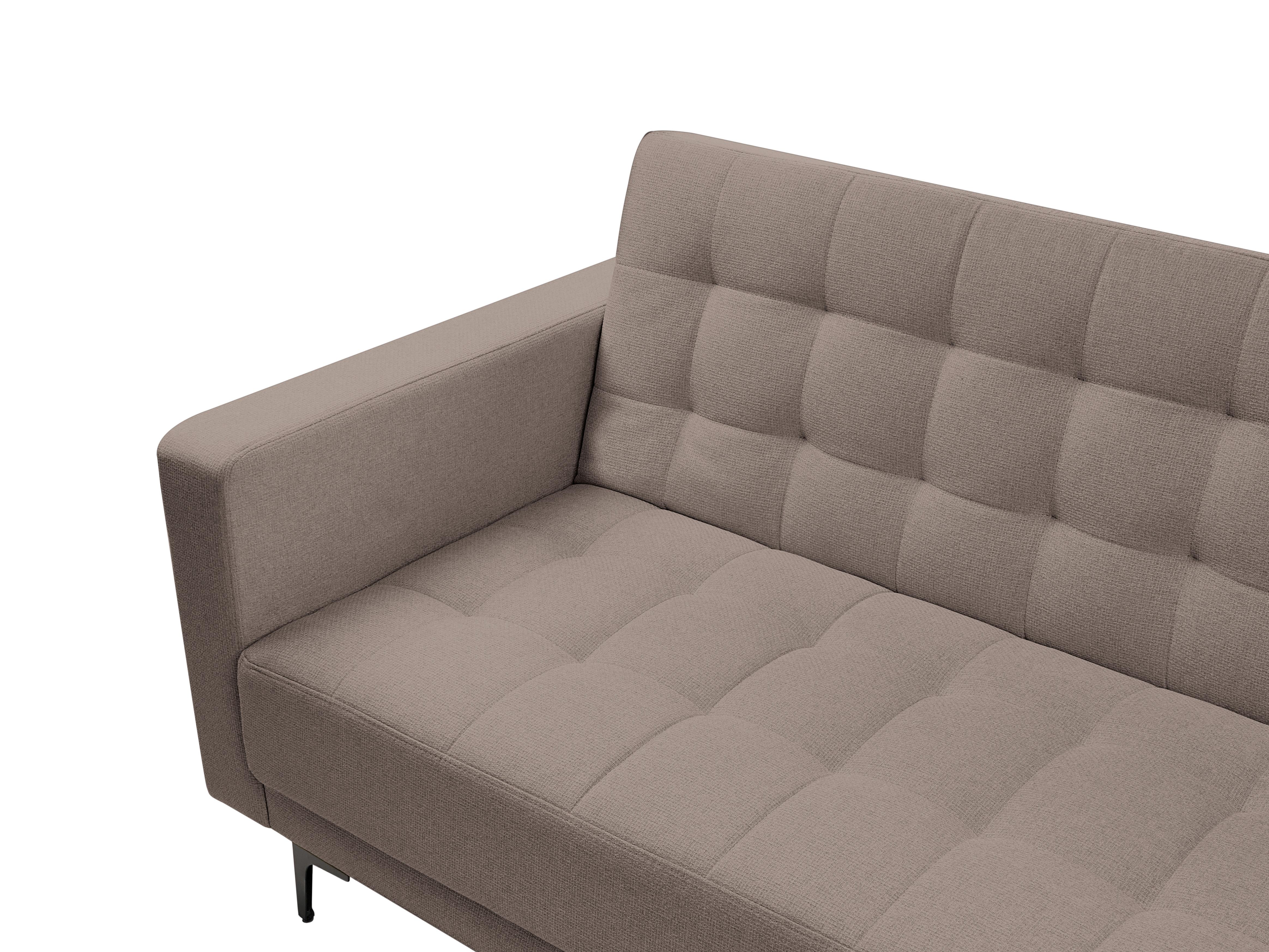 Modulaire hoekslaapbank 4-zits ABERDEEN Stof Taupe met ottomaan linkszijdig