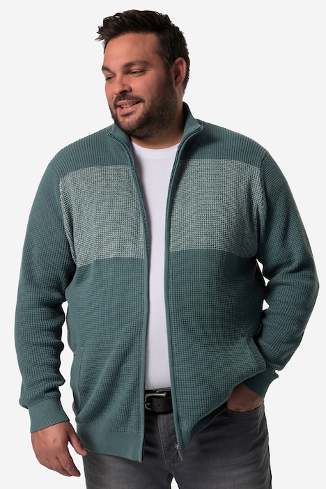 Men+ Strickjacke, Stehkragen, Zipper, bis 8 XL