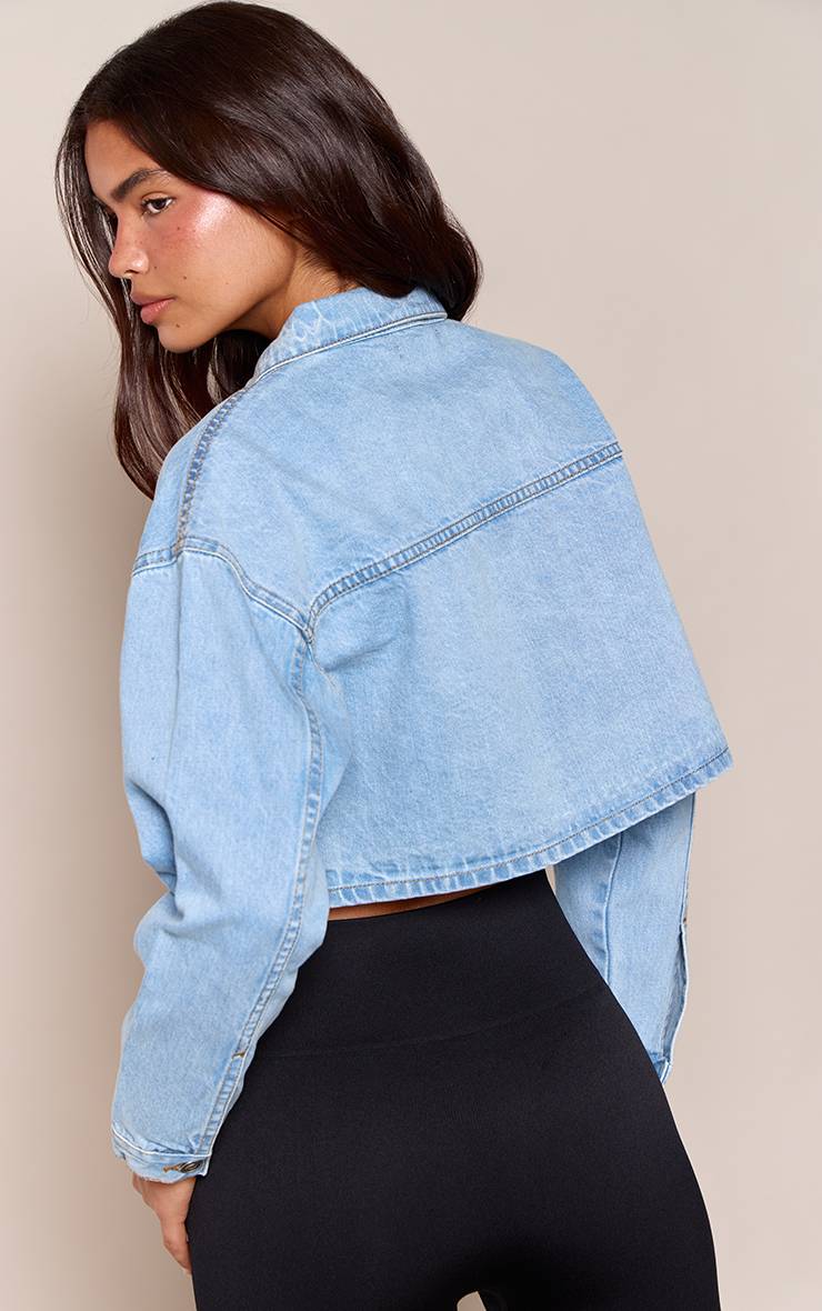Bleu Clair Veste En Jean Courte