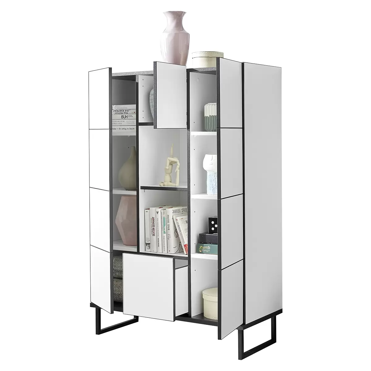 Highboard Vega schwarz,weiss