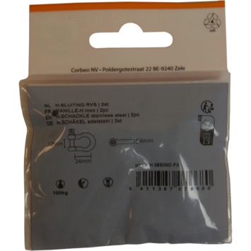 Harpsluiting RVS 6 mm 2 stuks