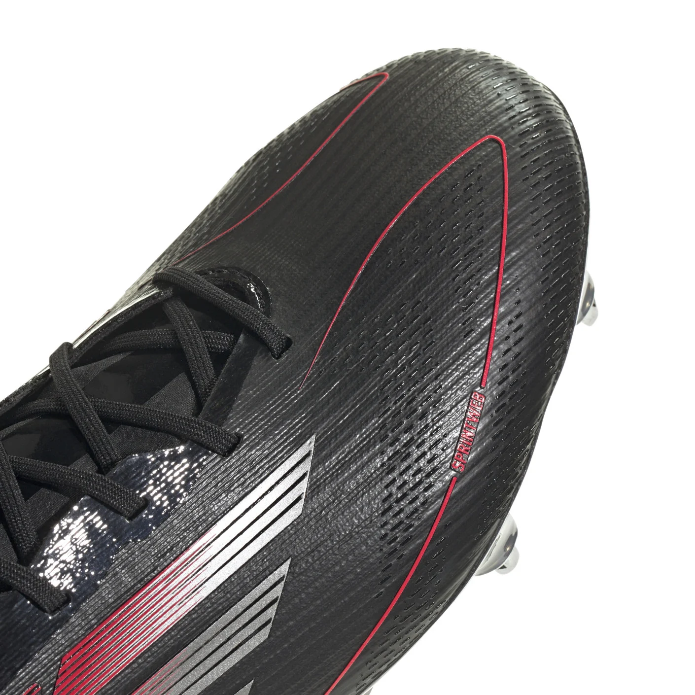 Adidas F50 Elite IJzeren-Nop Voetbalschoenen (SG) Zwart Rood Zilver