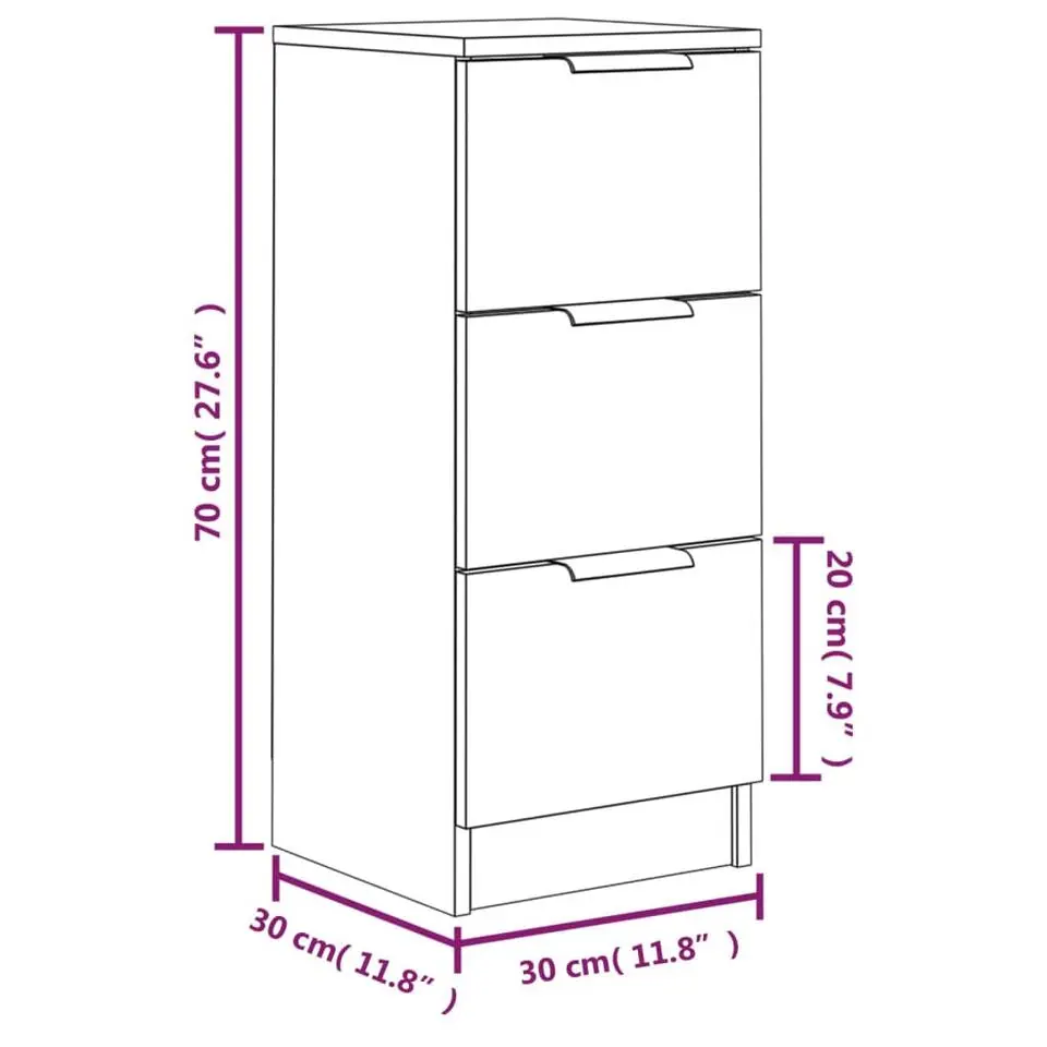 vidaXL - Dressoir - Grijs - Bewerkt hout - 2 stuks
