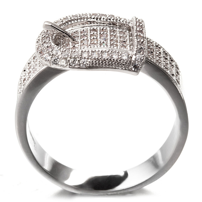 Bague Ceinture Femme Cristal Cubic Zirconia Blanc
