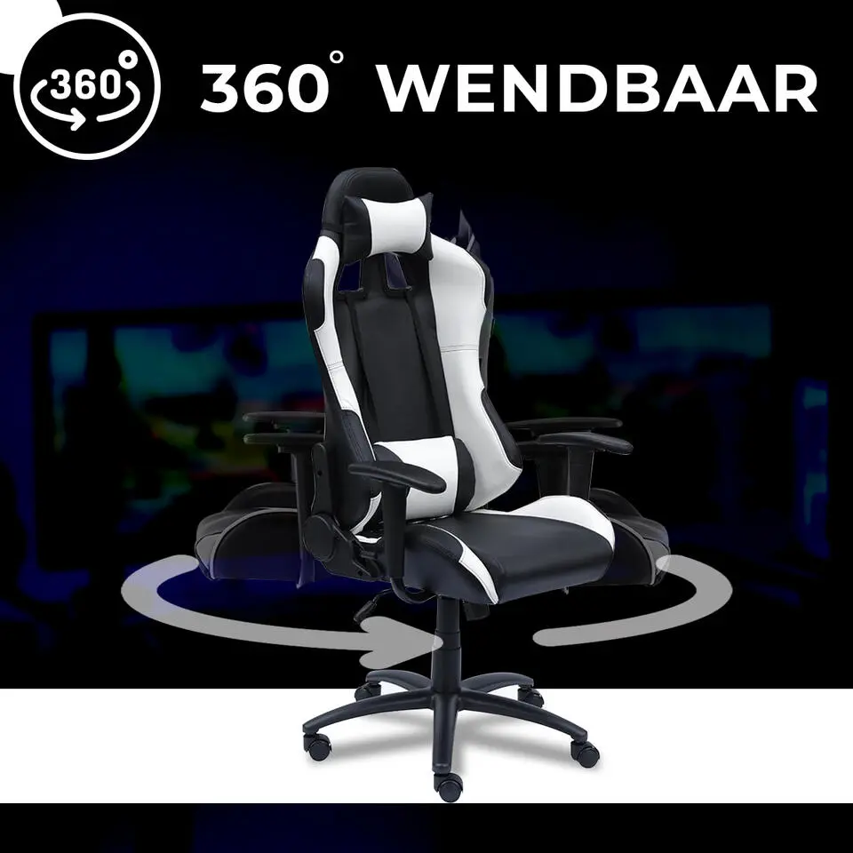 Ocazi New York Gaming stoel - Bureaustoel - Zwart/Wit