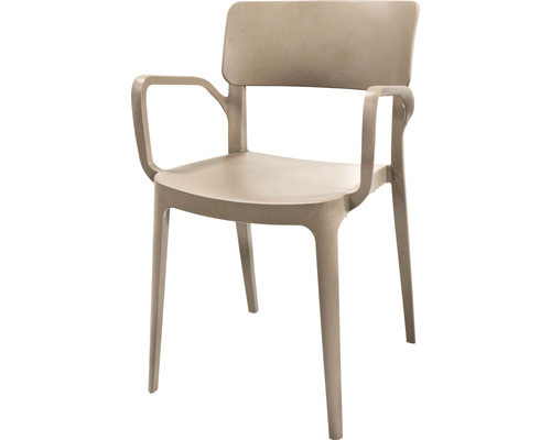 Stapelbare stoel met armleuningen Veba Wing 82 x 54 x 55 cm kunststof beige