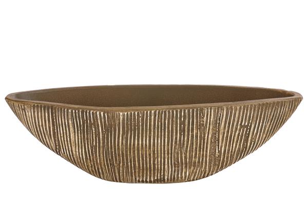 Dehner Keramik-Jardiniere Isolde, oval, braun,