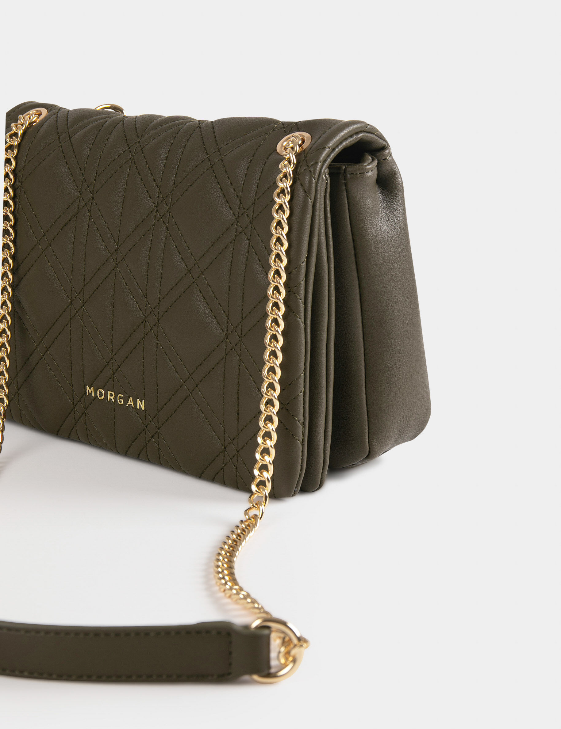 Sac pochette matelassé vert kaki femme - vert_kaki