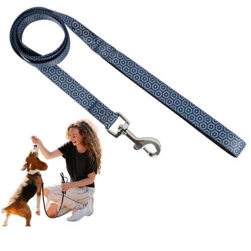 Guia de treinamento Edipets azul com estampa para cães