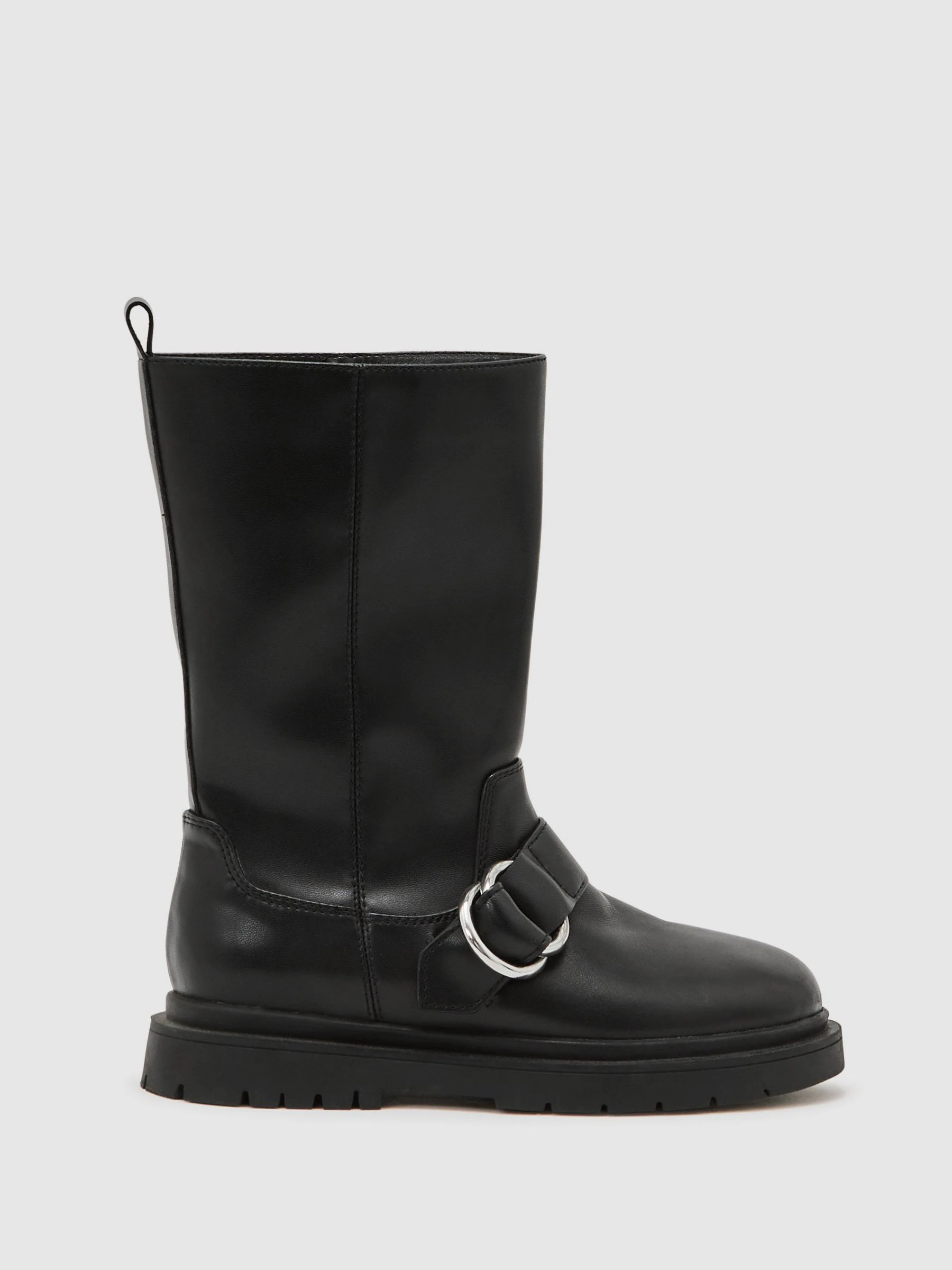 Reiss Blake Leather Biker Boots