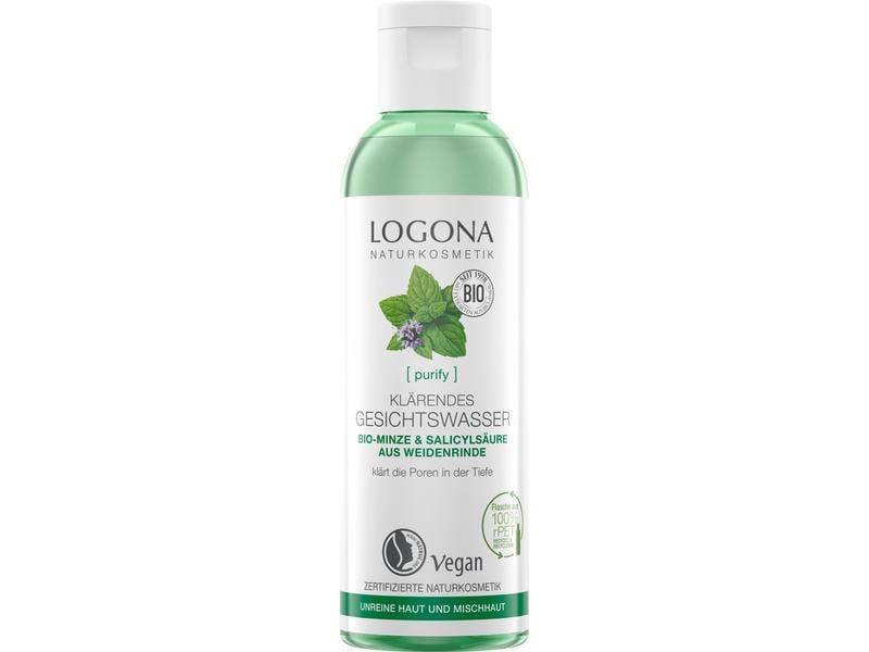 Logona Gesichtswasser klärend 125 ml Natürliche Gesichtsreinigung mit Bio-Minze und Salicylsäure