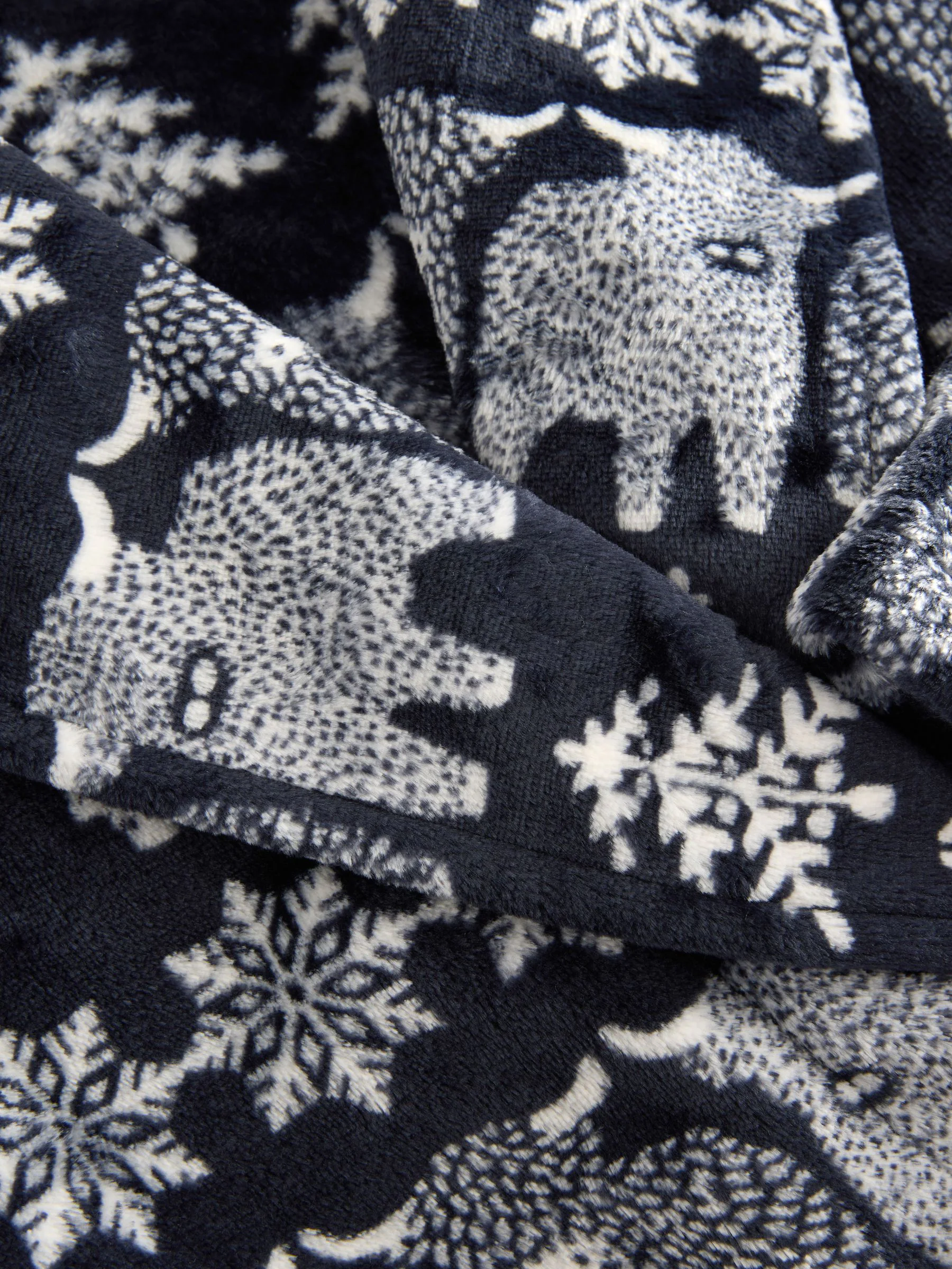 Donkerblauw - Bijpassende familie Kerstmis Fairisle-patroon Hamish The Highland Cow badjas