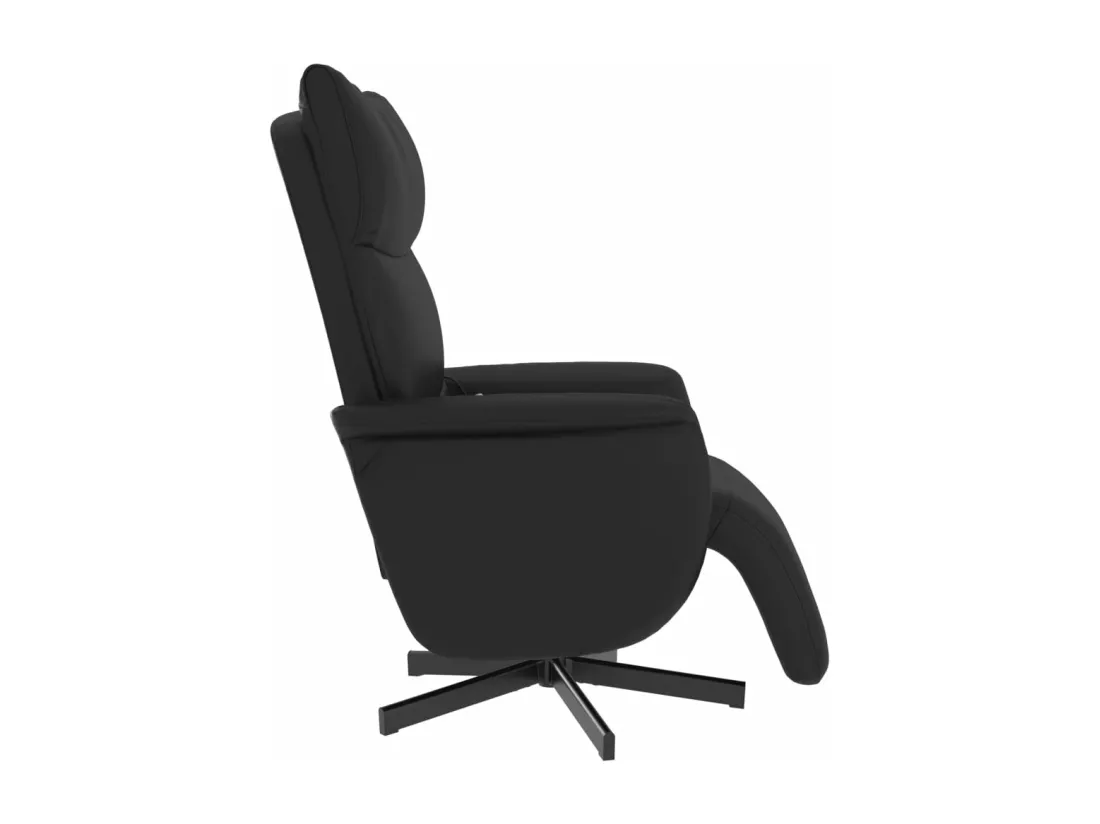 Fauteuil inclinable massant repose-pieds noir similicuir