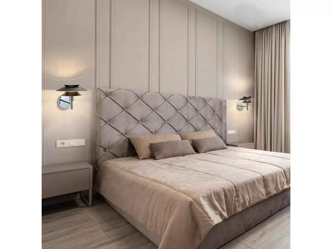 NETTLIFE Applique murale intérieure Noir - Lampe de chambre à coucher Design moderne G9 Sans ampoule (Max.25W)