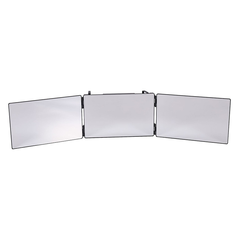 (93x20x3cm) Verstellbarer 360° Ansicht Kosmetik Spiegel Faltbarer Klapp Spiegel zum Aufhängen - Schwarz