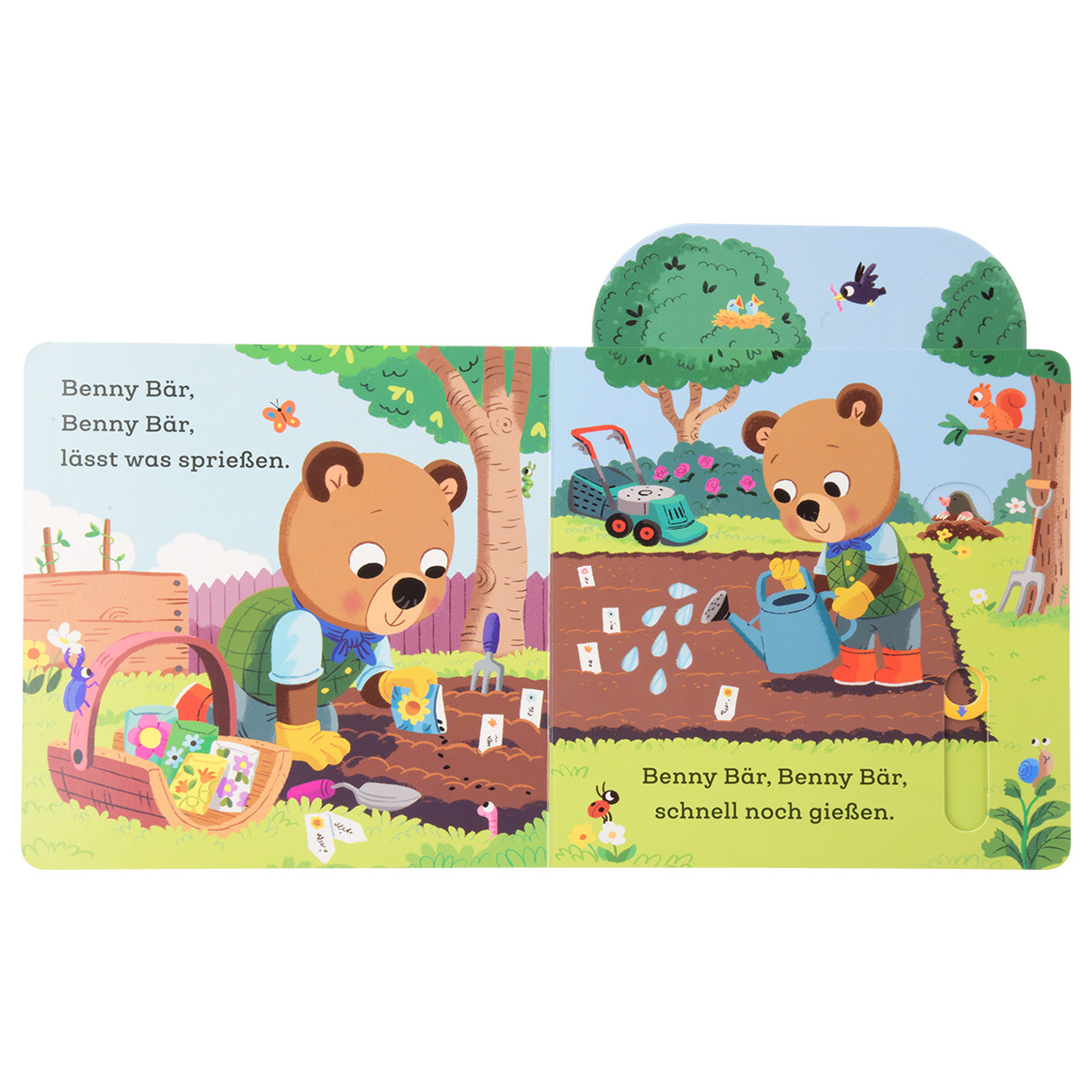 Topomini Buch Benny Bär kleiner Gärtner hellgelb