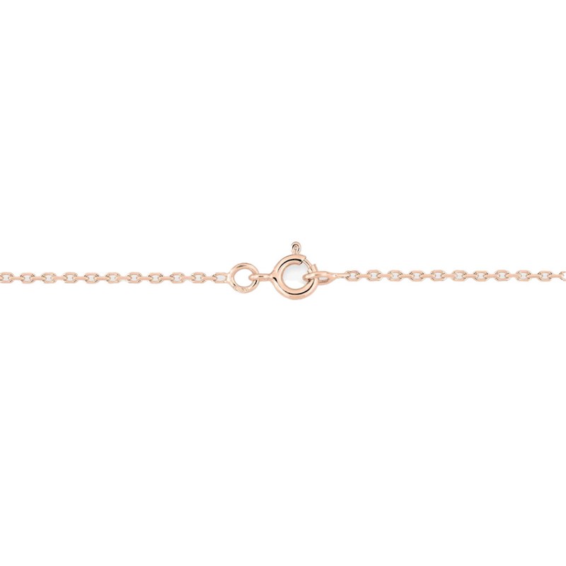 Chaîne femme 40 cm - Maille Forçat diamanté - Or rose 18 Carats - Largeur 1.45 mm
