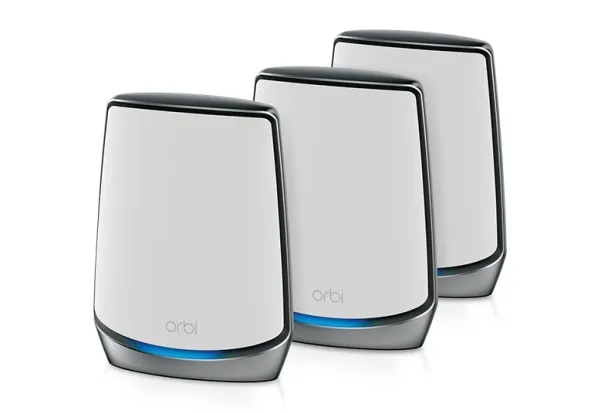 NETGEAR Orbi RBK853 - Wi-Fi-system - (router, 2 extendere) - mesh 1GbE, 2.5GbE - Wi-Fi 5, Wi-Fi 6 - Tri-Band