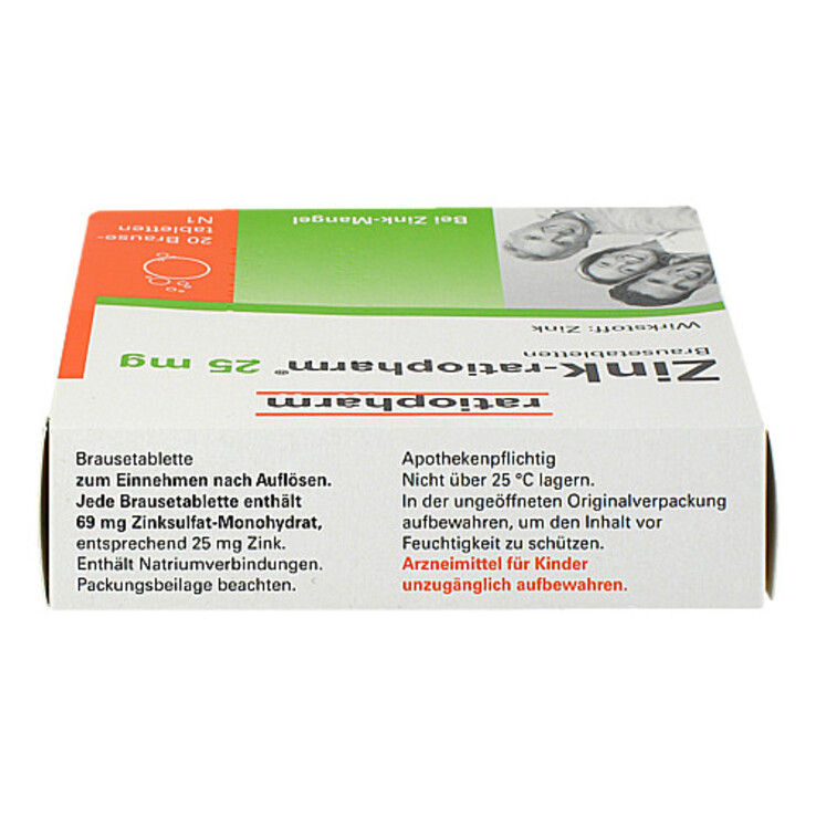 Zink Ratiopharm 25 mg Brausetabletten, 20 St
