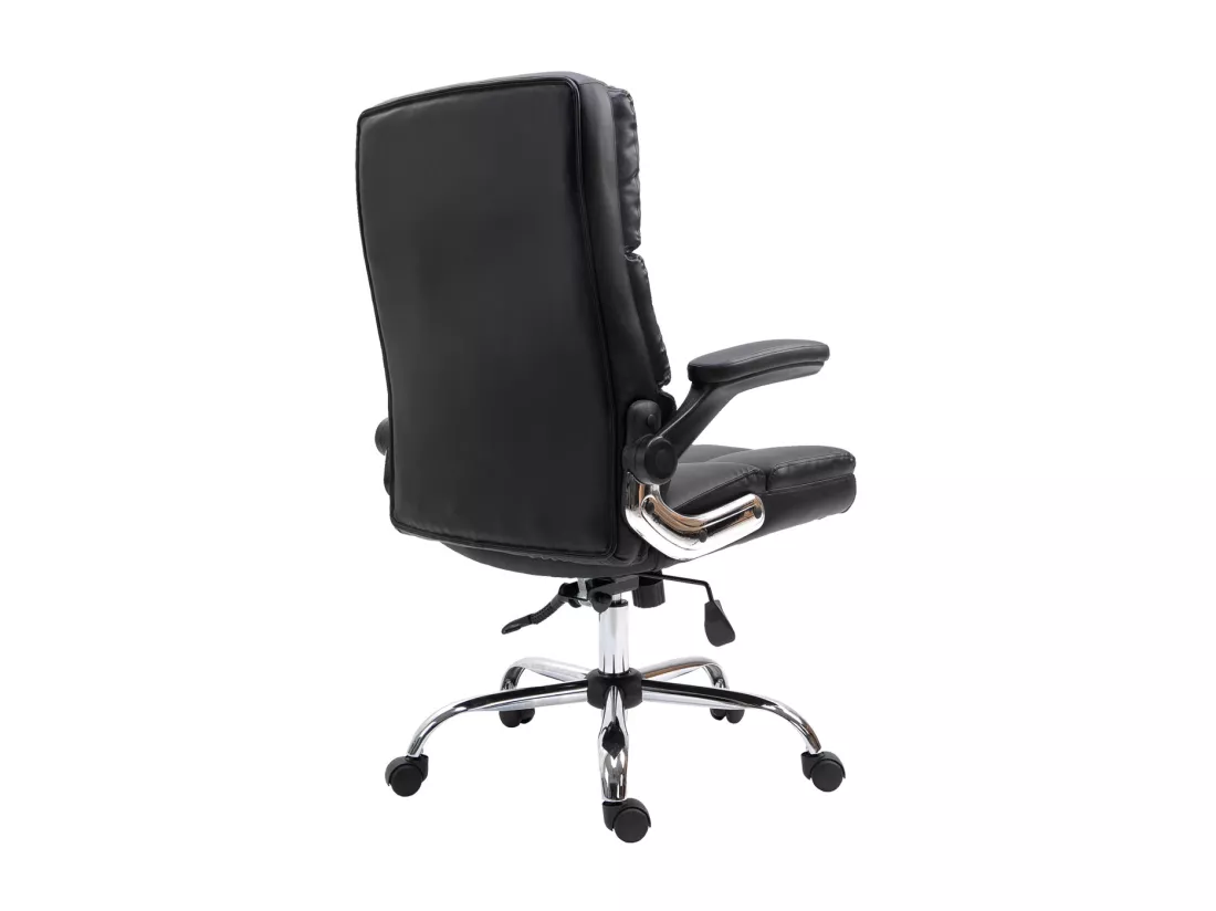 Chaise de bureau MCW-J21, similicuir noir
