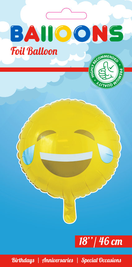 Helium Ballon Emoji Lach 45cm leeg