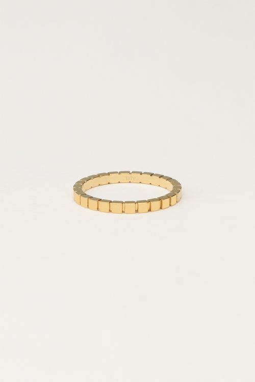 Minimalistische ring met vierkantjes