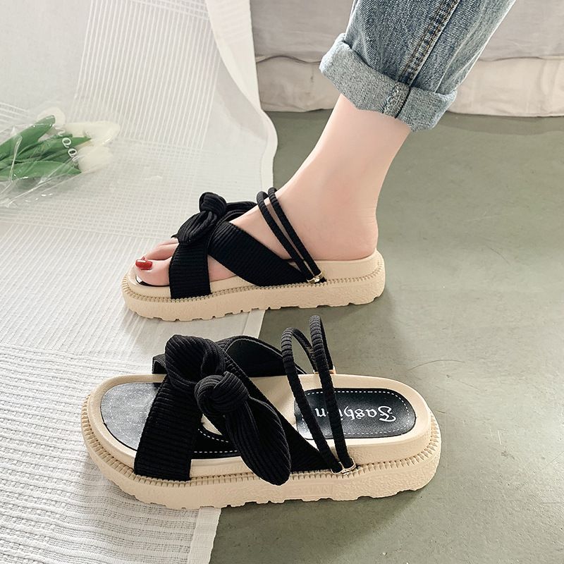 Nikao - Sandalen met strikaccent
