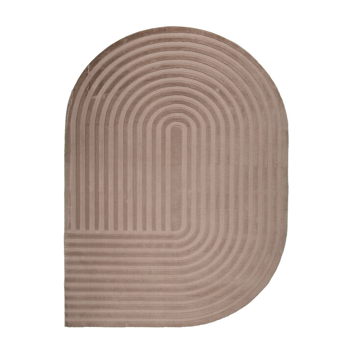 Organisch Vloerkleed - Flowy Arch Taupe | Wasbaar