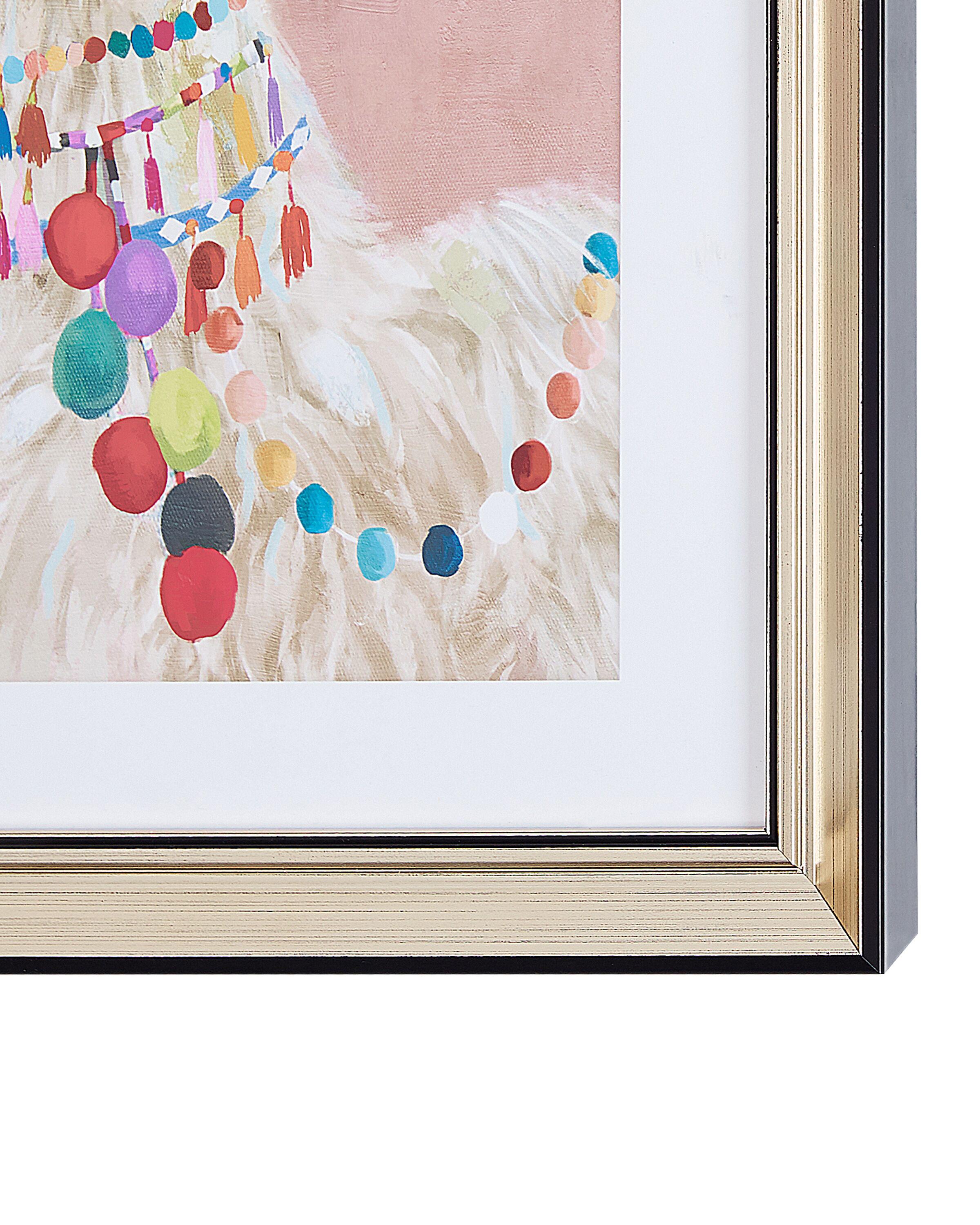 Ingelijste afbeelding BALALA Dieren motief 30 x 40 cm Roze