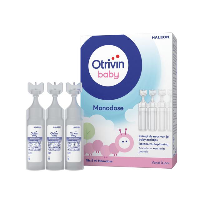 Otrivin Baby Zoutoplossing Monodose bij een Verstopte Neus 18 x 5 ML
