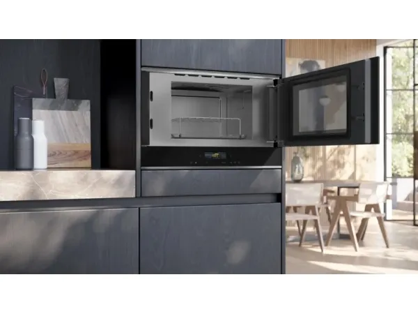 Siemens iQ700 BE732R1B1, Indbygget, Kombination mikroovn, 21 L, 900 W, Berøring, Sort