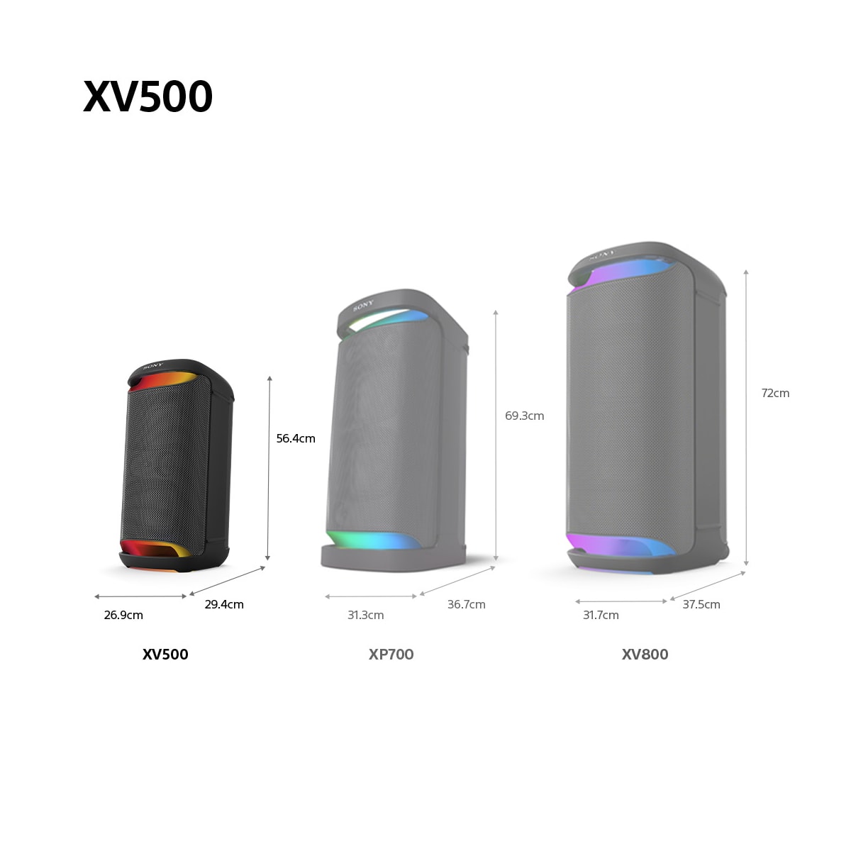 Sony SRS-XV500 trådløs festhøyttaler (sort)