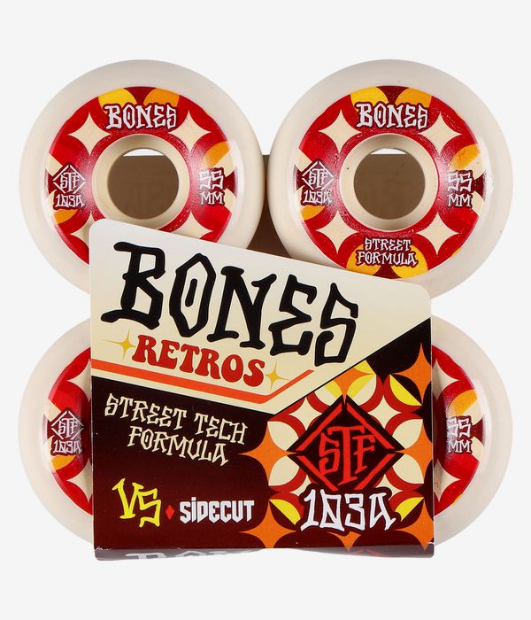 Bones STF Retros V5 Rollen (white red) 55mm 103A 4er Pack