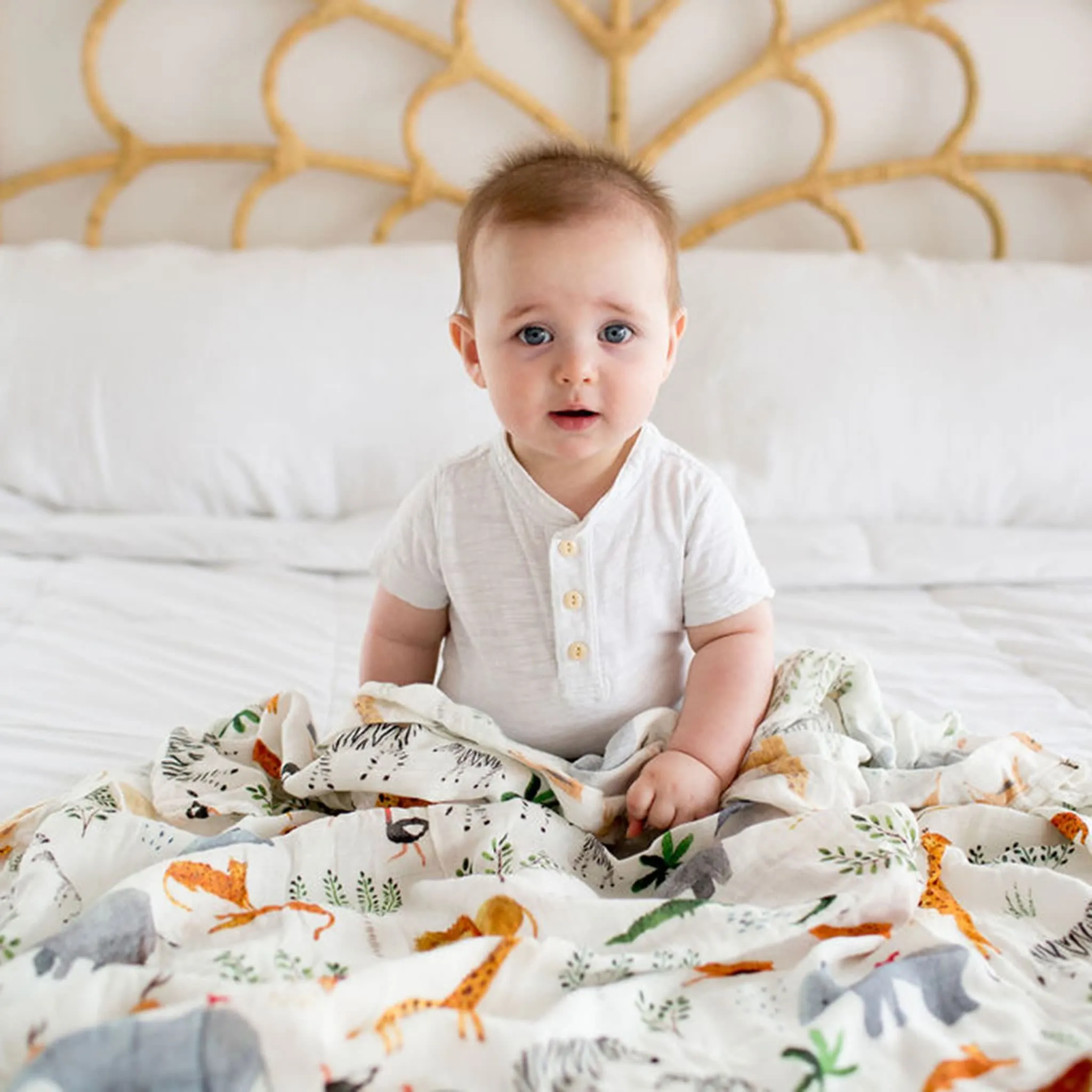 Loulou Lollipop Couverture Mousseline Bambou - Safari