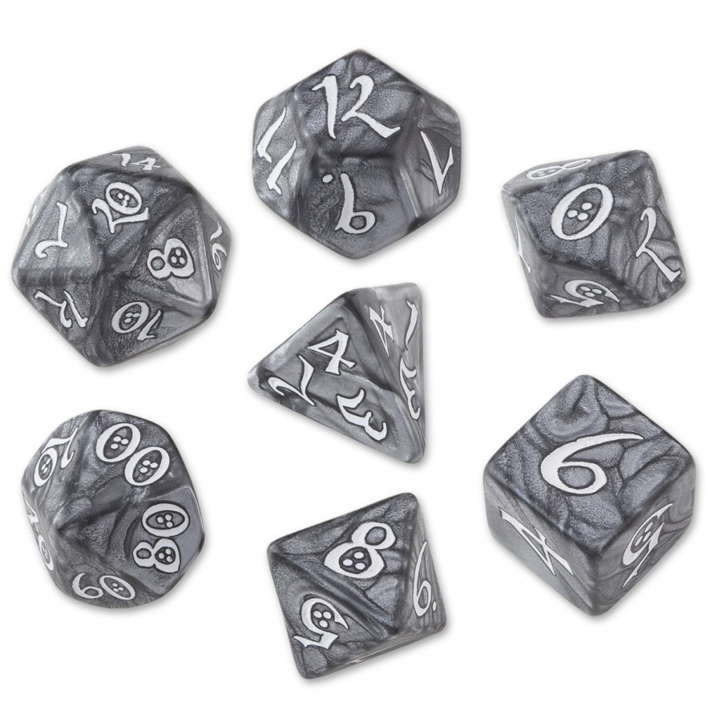 Set de dés Elfe Classic - Gris Fumée et Blanc