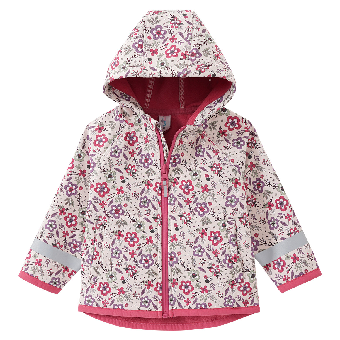 Topomini Baby Softshelljacke im Millefleur-Look beige / hellrot