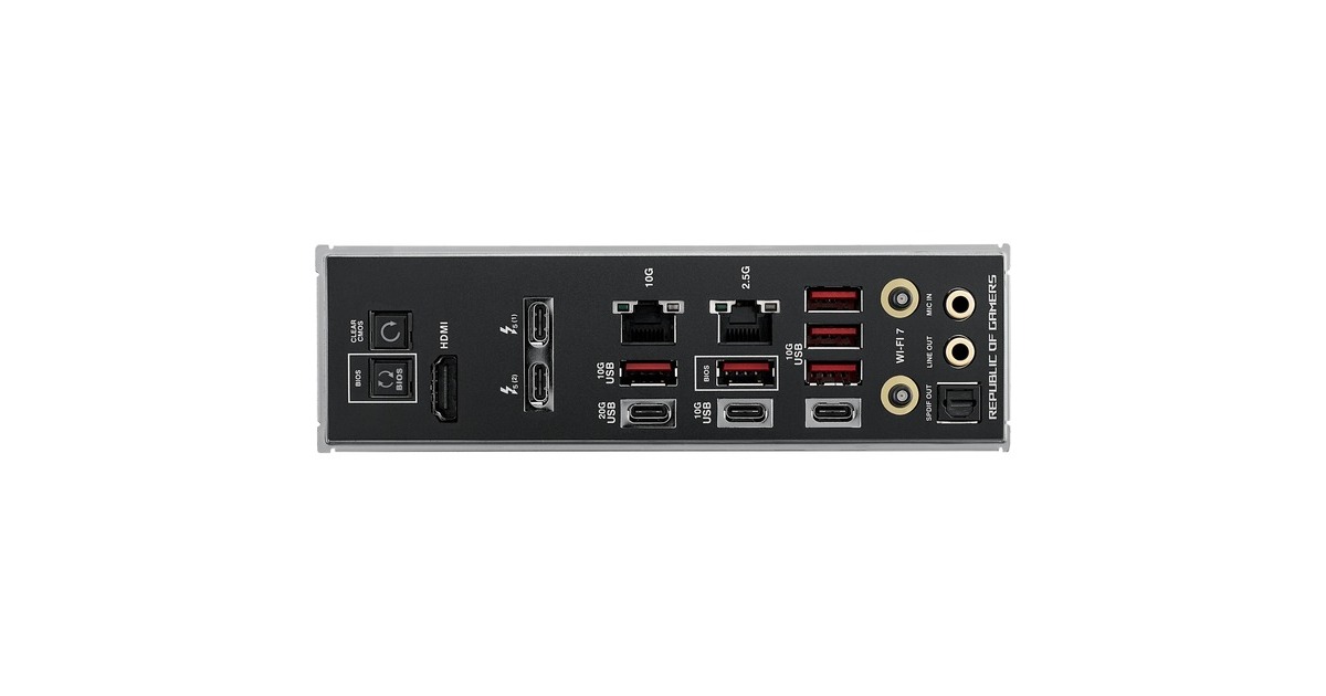 ASUSROG MAXIMUS Z890 EXTREME socket 1851 moederbord  (Zwart, RAID, 10Gb-LAN, 2.5Gb-LAN, Wi-Fi 7, BT, Sound, E-ATX)