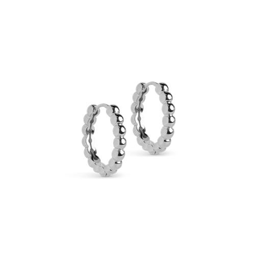 ENAMEL Copenhagen Ball Large Hoops, Silver