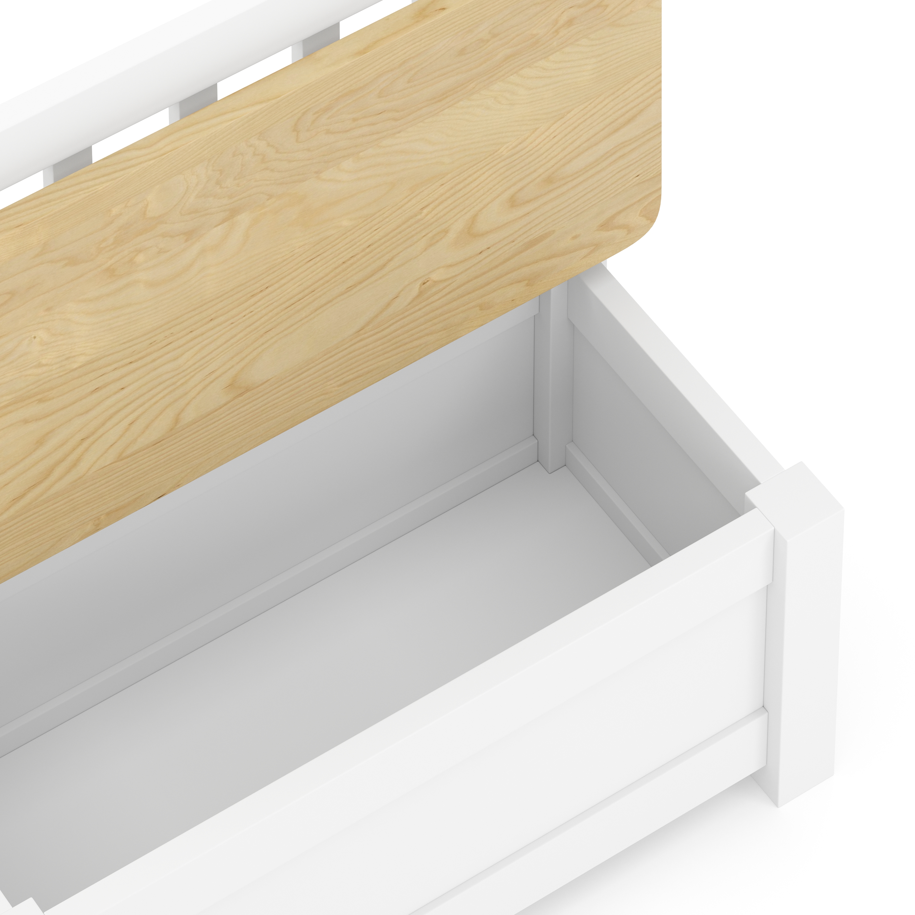 Kindersitzbank mit Stauraum Holz weiss/natur